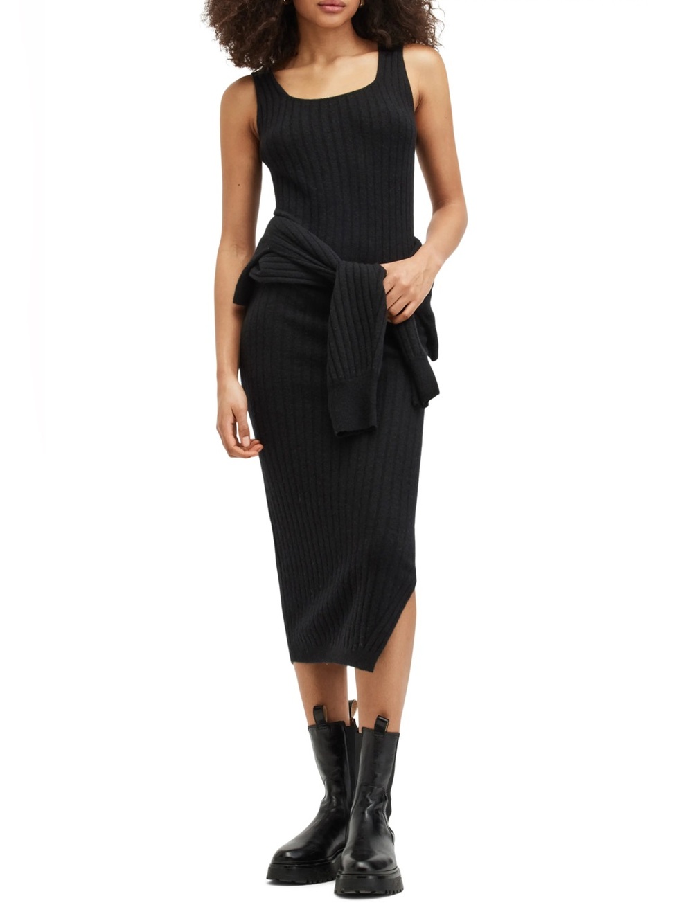 All Saints Margot Wool Blend Dress Black Size Small - Picture 12 of 12
